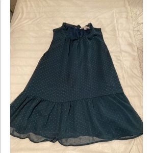 LOFT Green Polka Dotted Peplum Sleeveless Blouse